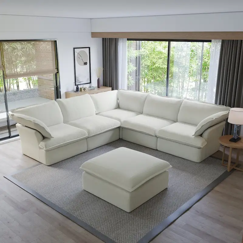 L-shape Sectional Sofa Modern Upholstered Modular Sofa