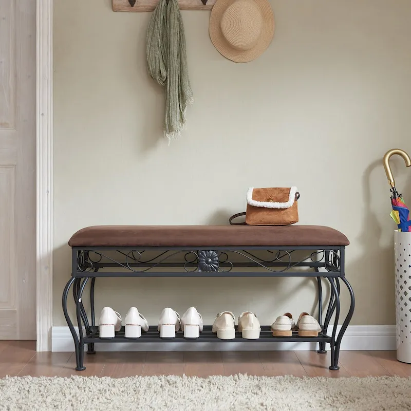 Shoe Rack Bench for Entryway Industrial Bench Entryway Bench Multipurpose Entryway - 39.37L * 14.96W * 20.47H