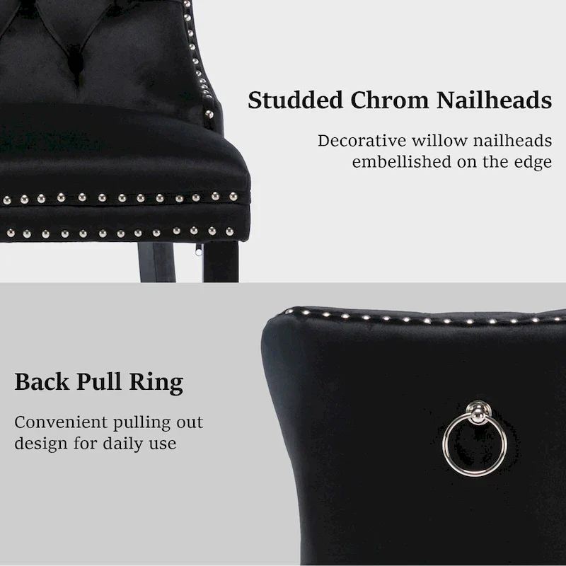 Modern Tufted Velvet Side Dining Chairs (Set of 4)