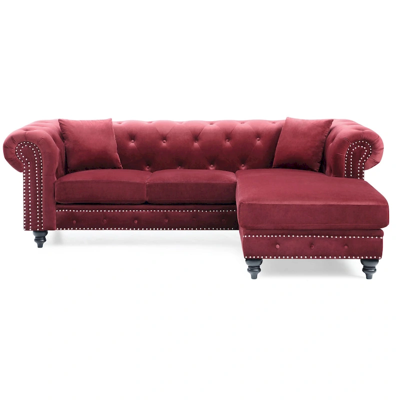 Nola Velvet Sofa with Chaise