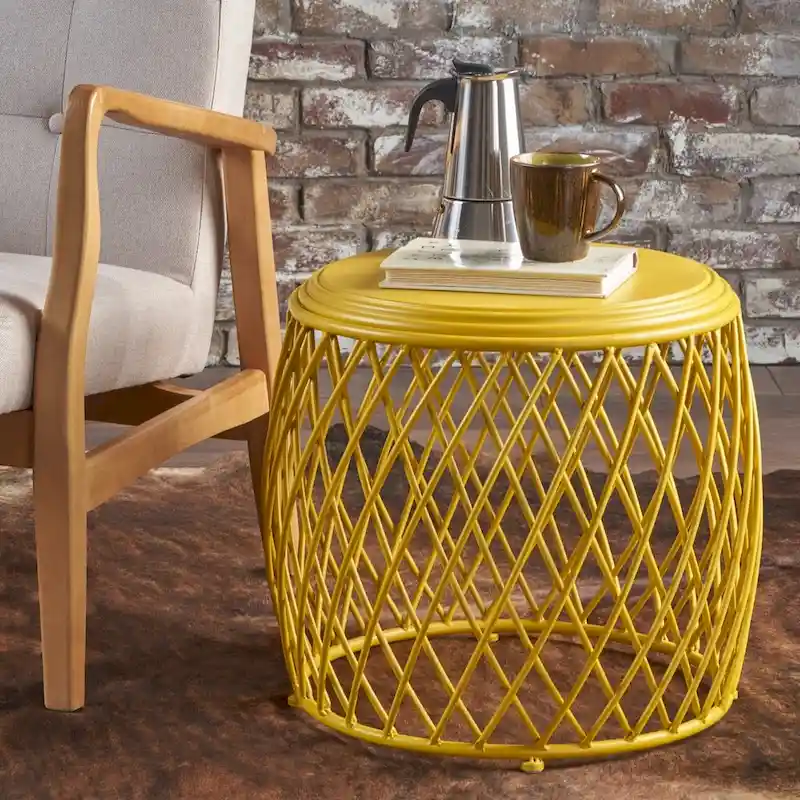 Round Lattice Side Table, 19-inch (48 cm) Diameter