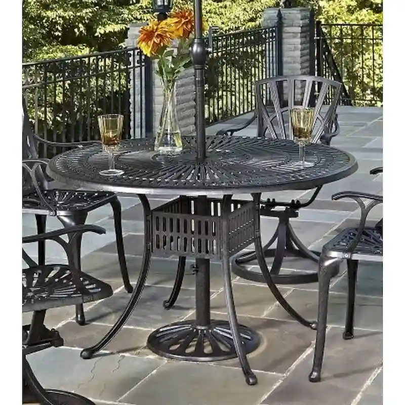 Homestyles Grenada Charcoal Aluminum Outdoor Dining Table