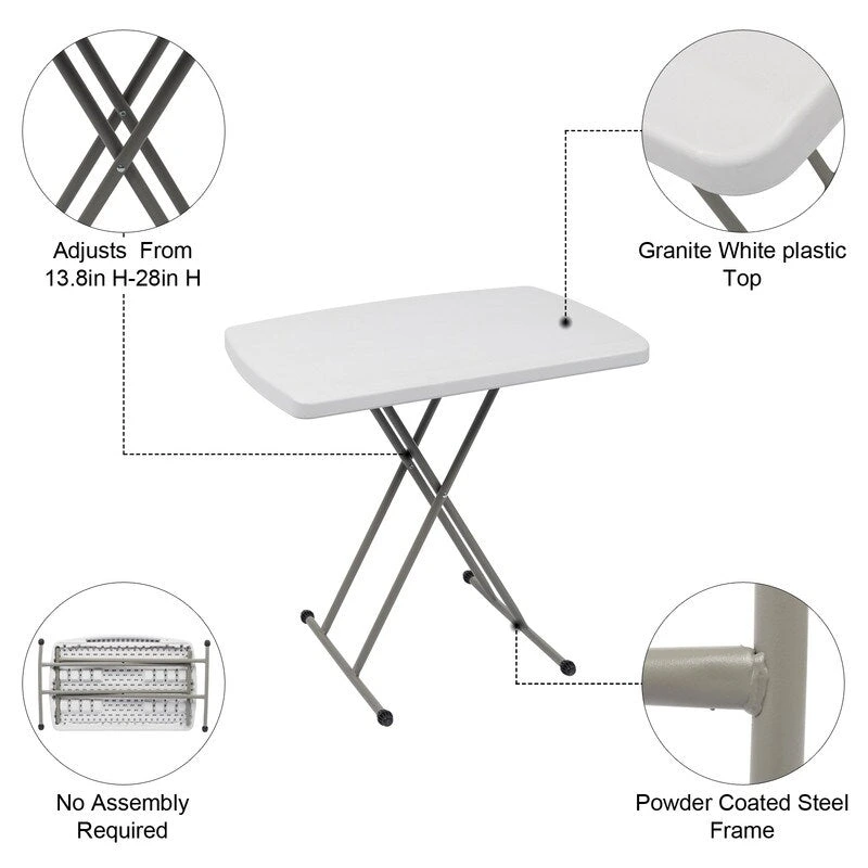 Karlhome 30 HDPE Adjustable Folding Table