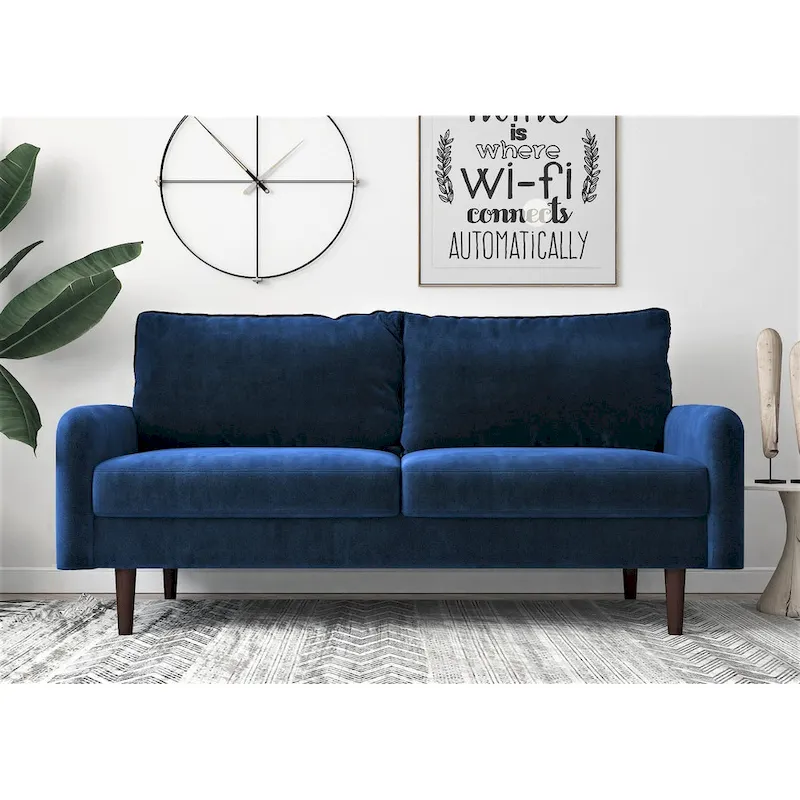 70W Tapered-Leg Velvet Sofa