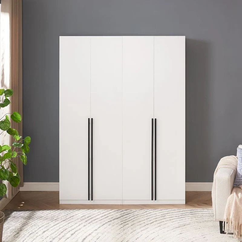 Freestanding Wardrobe Closet with Drawers and Storage Compartments – Set of 2