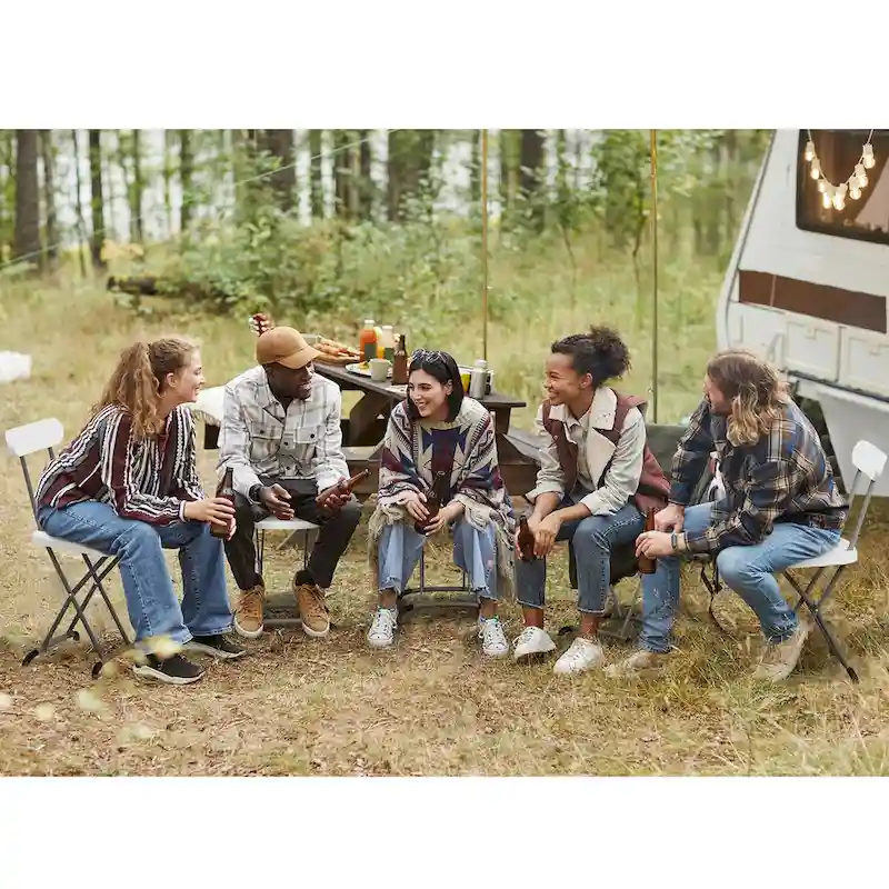 Gymax 4-Pack Folding Chair w/ Metal Curved Feet Wide Seat & Ergonomic