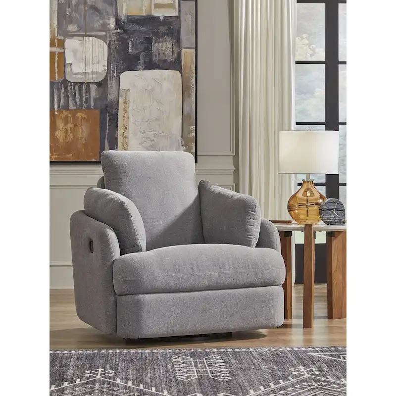 Dark Gray Swivel Glider Recliner