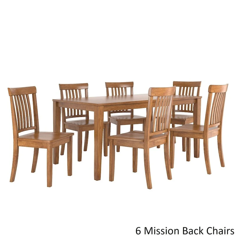 Wilmington II 60-Inch Rectangular Oak Finish Dining Set by iNSPIRE Q Classic