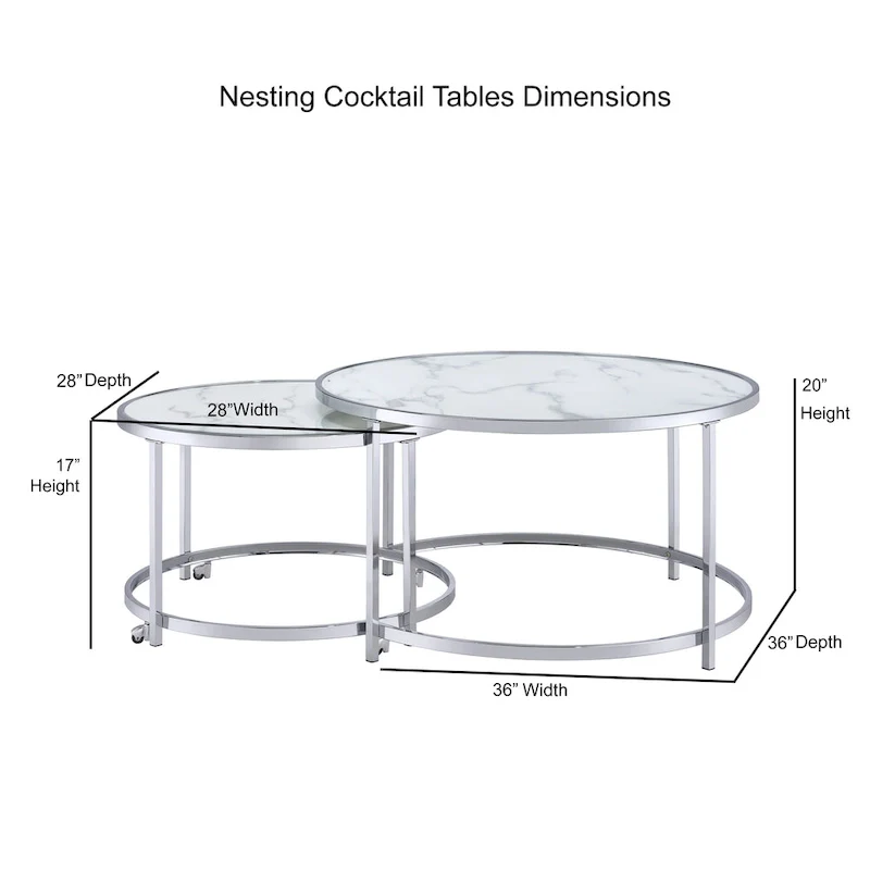 Steve Silver Realm Round 2 Piece Nesting Coffee Table