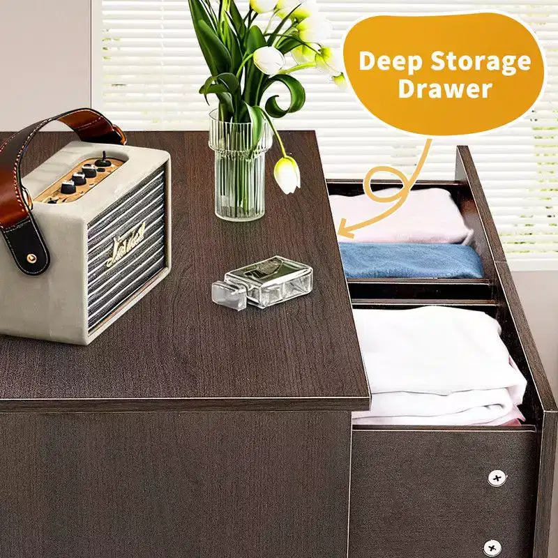 Karl Home 6-Drawer Large Dresser for Bedroom and Chest of Drawers with Sturdy Construction Wood Storage Organizer for Closet In Brown