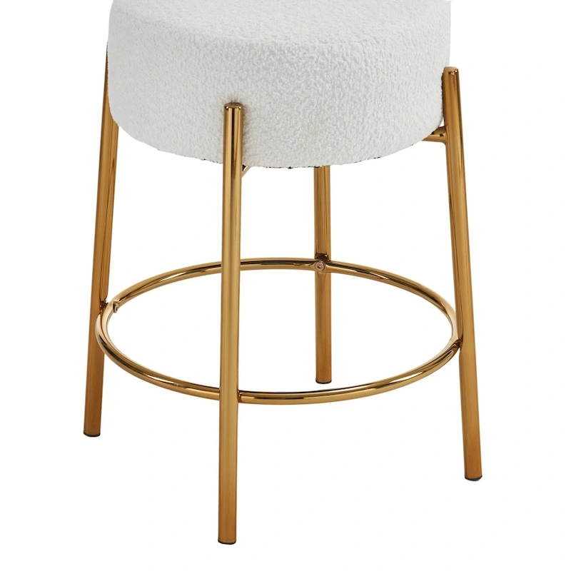 Beige+Gold Modern 20  Barstools (Set of 2)