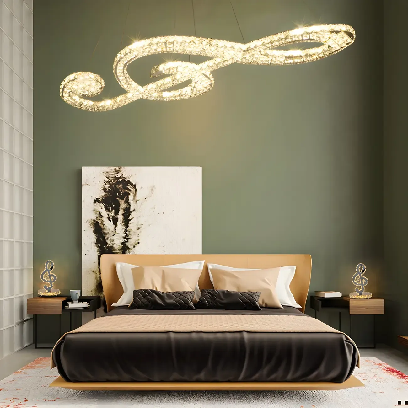 Artistic Modern Crystal 2-Light Island Pendant Light