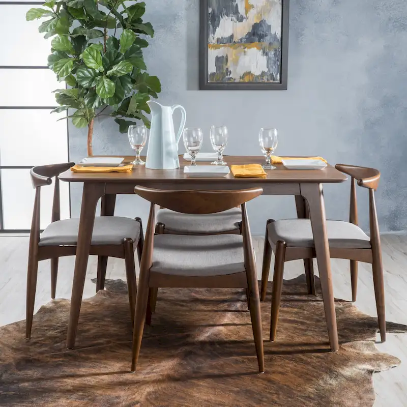 Mid-Century 5-Piece Dining Table and Chair Set