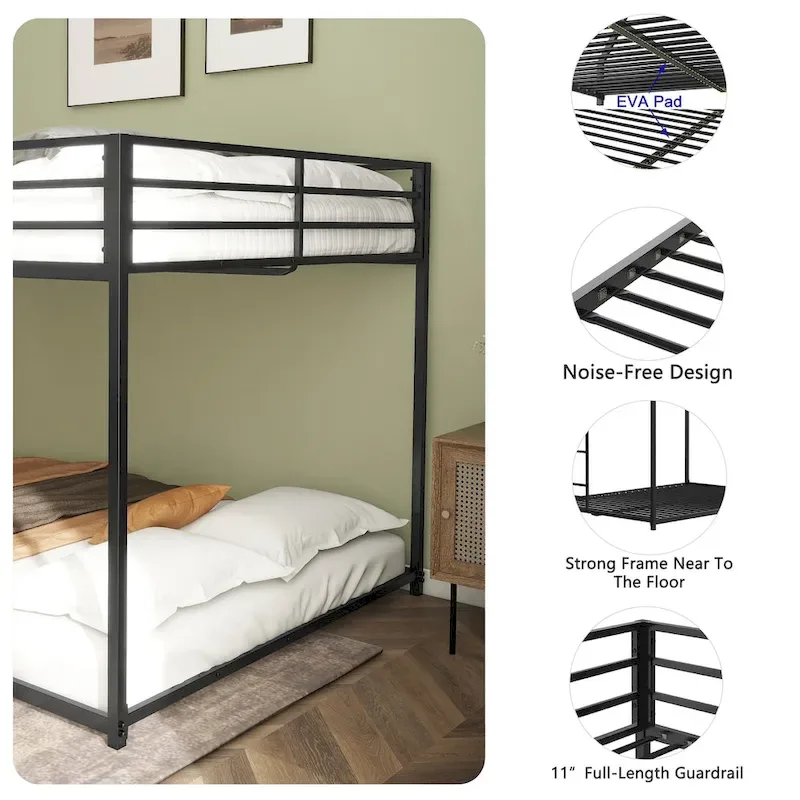 Black Metal Full over Full Bunk Bed