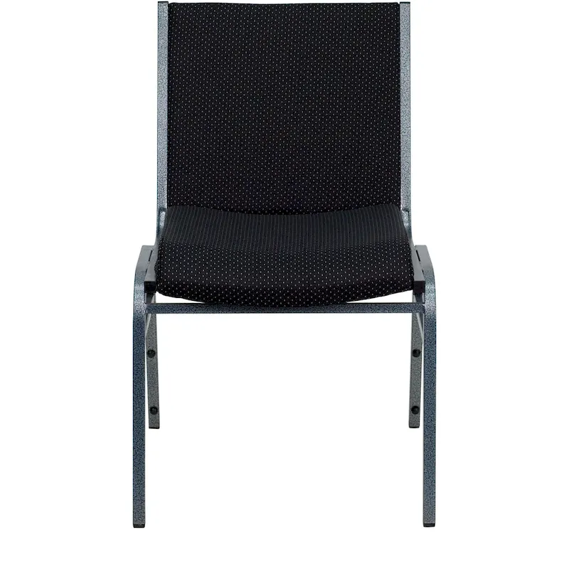 Heavy Duty Stackable Chairs Set of 4 - Gray Vinyl Padded Seat - 550 lb Capacity - 21D x 19.75W x 31.25H - Commercial Grade