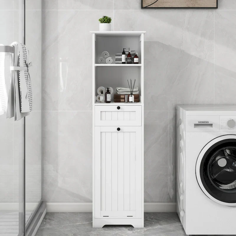 1-Compartment 1-Drawer Tilt-Out Laundry Sorter Cabinet