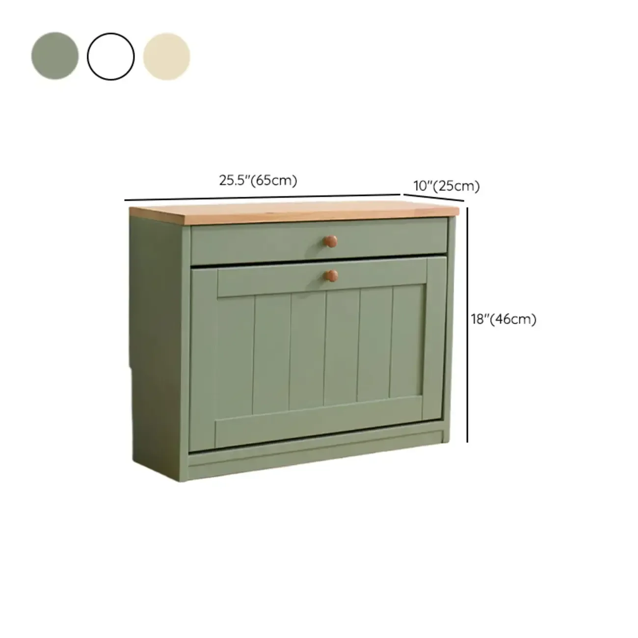 Entryway White/Tawny Wooden Wall-Mounted Shoe Cabinet