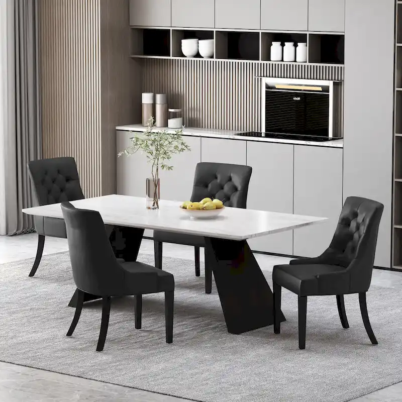 Cheney Tufted Dining Chairs (Set of 4) by Christopher Knight Home
