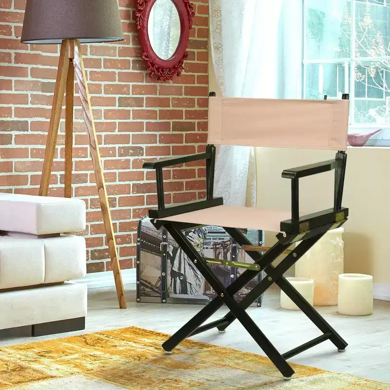 Director's Chair with Black Frame and Canvas