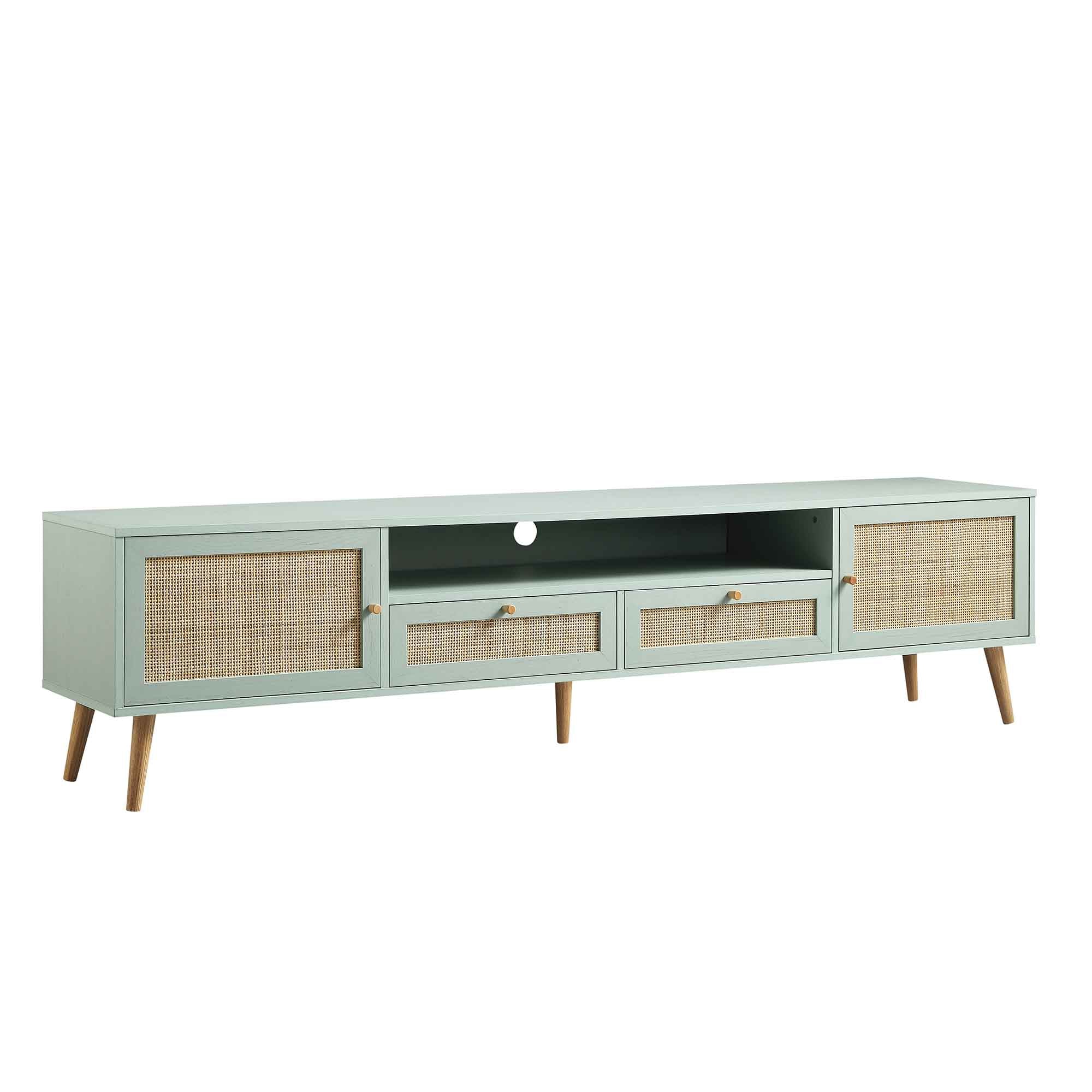 Woven Rattan 79in. Wide TV Unit, Mint