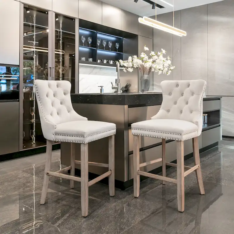 Velvet Upholstered Barstools