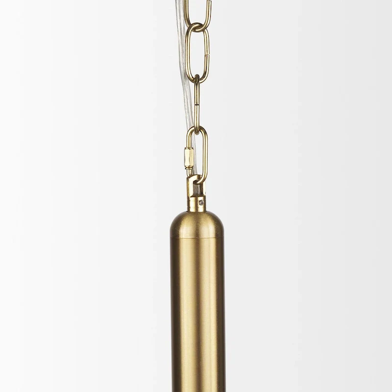 Britton Gold Metal w/ Clear Glass Globe 1-Light Pendant Light - 5.9L x 5.9W x 13.8H