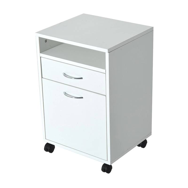 HOMCOM 24 Mobile Printer Cart with 2 Drawers, White