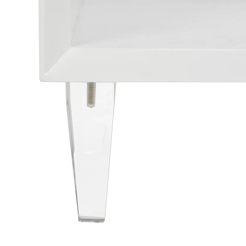 Couture Myrthe Eglomise Side Table- White - 24 W x 18 L x 25 H - 24Wx18Dx25H