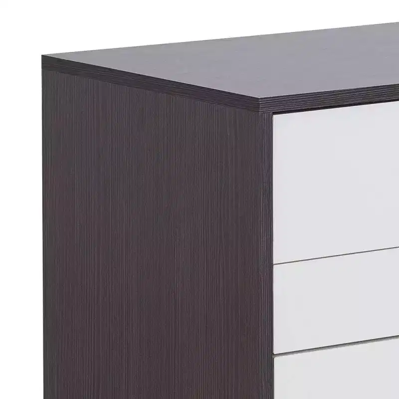 20" Eloy Accent Table White/Black - Acme Furniture: Modern Rectangular Design, MDF Frame, Wood Composite Top, Drawer Storage
