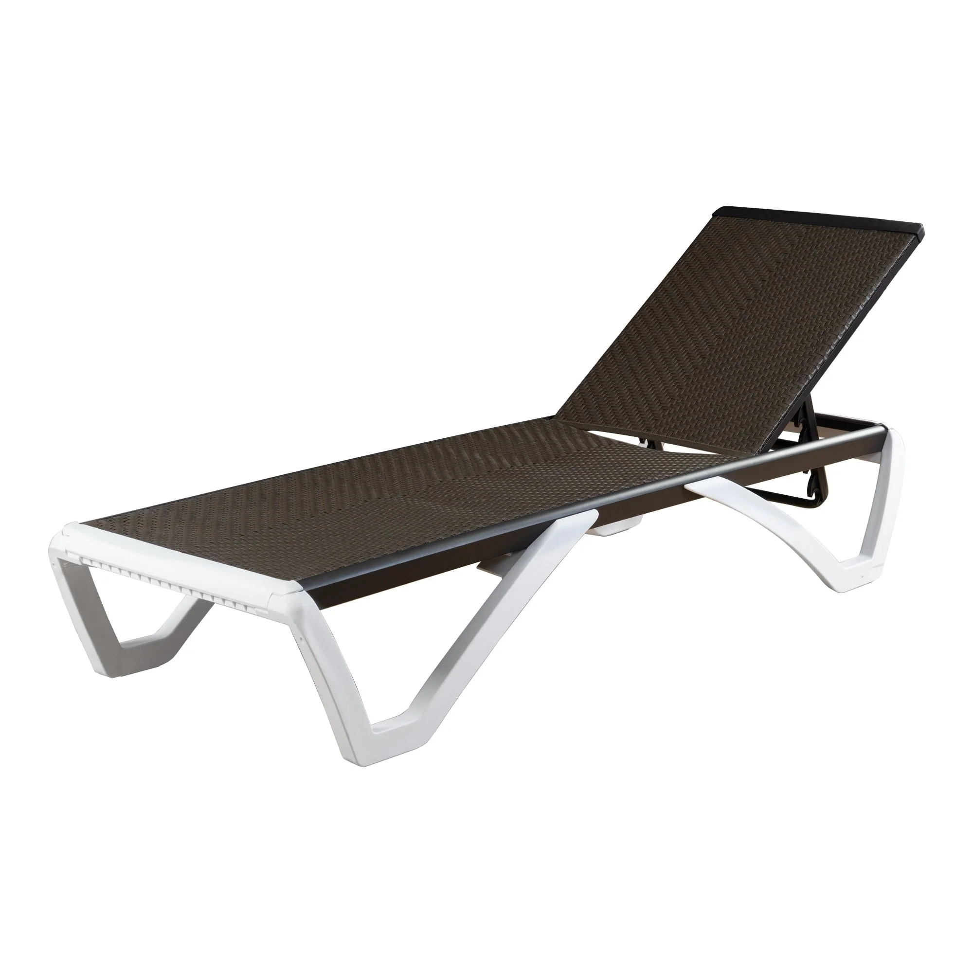 Kozyard Alan Full Flat Aluminum and Polypropylene Resin Legs Patio Reclining Adjustable Chaise Lounge