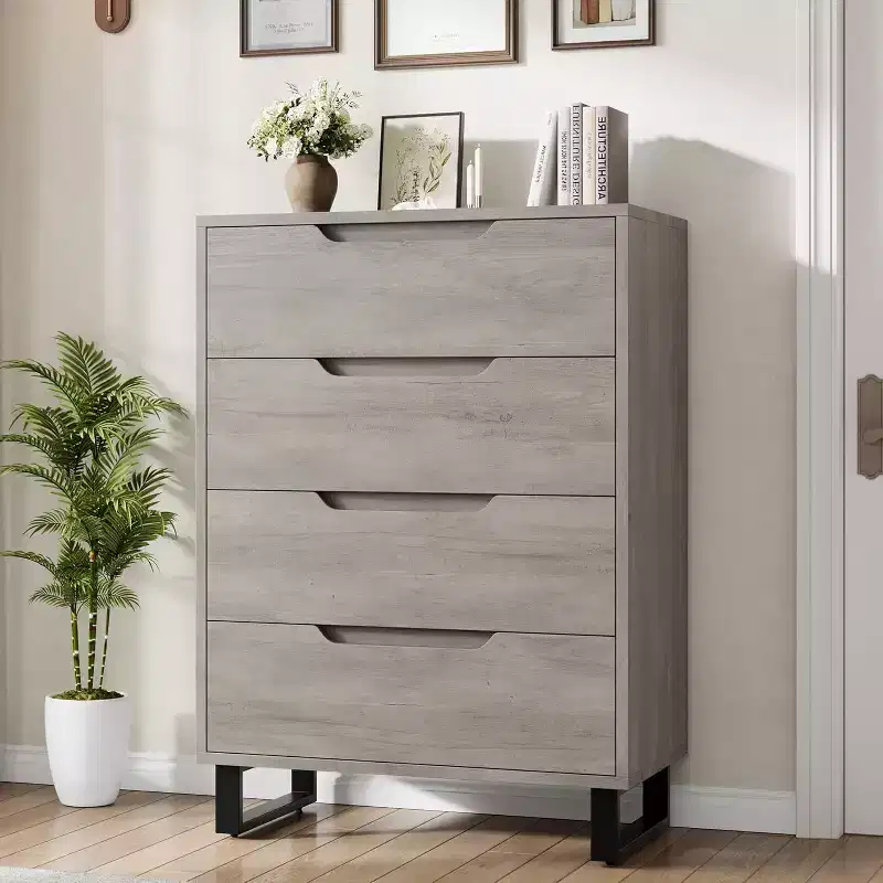 6 Dresser for Bedroom, 47.2 Wide Dresser, Freestanding Vertical Drawer Cabinet with Storage, Wooden Closet Storage Chest for Living Room, Hallway