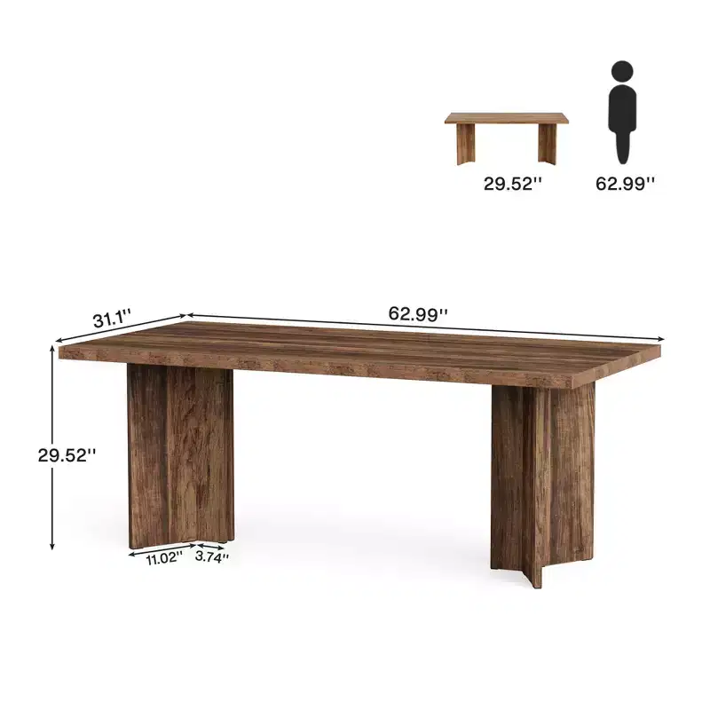 MAYEERTY 63 Inch Multifunctional Dining Table Executive Desk 1.57 Inch Thick E1 Board