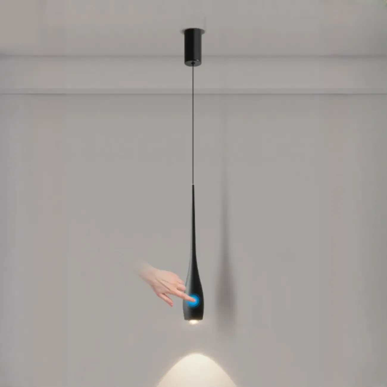 Modern Dimming Streamlined Metal Acrylic Pendant Light