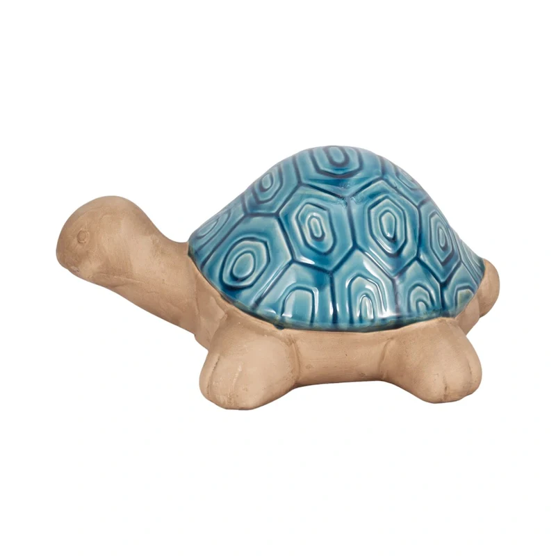 Sagebrook Home 13  Ceramic Tortoise Sculpture Decor For Home or Garden Decor - 13  x 9  x 6