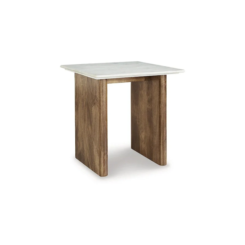 Signature Design by Ashley Isanti Light Brown/White End Table - 23.13 W x 23.13 D x 22.63 H