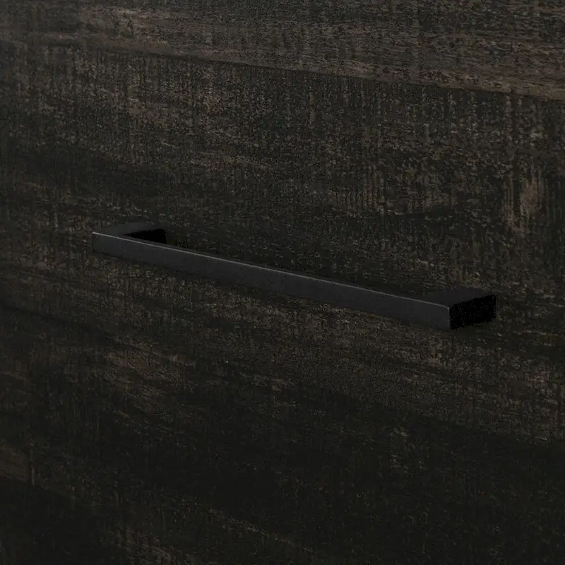 Farmhouse Style 6-Drawer Double Dresser – Rubbed Black / White Pine