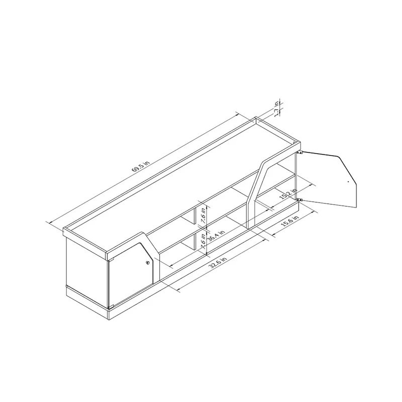 DH BASIC Modern Espresso 71   Wide Entertainment Center by Denhour