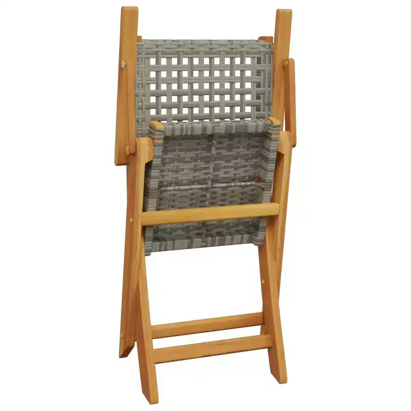 vidaXL Bistro Set Solid acacia wood, PE rattan Medium Foldable
