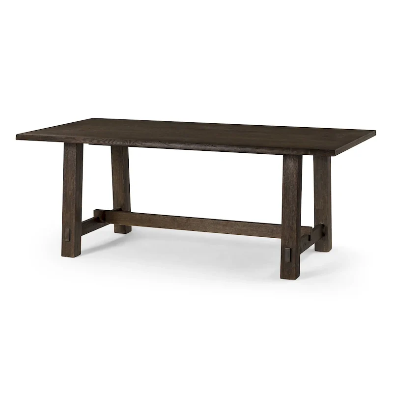 Maven Lane Yves Rectangular Wooden Dining Table in Weathered Black Finish