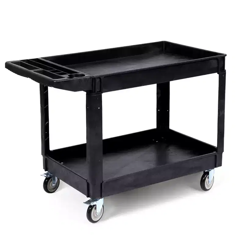 COZONY 45x25 2-Tier Utility Cart w/ Wheels, 550LBS Capacity, Rolling Cart w/ Lipped Shelves