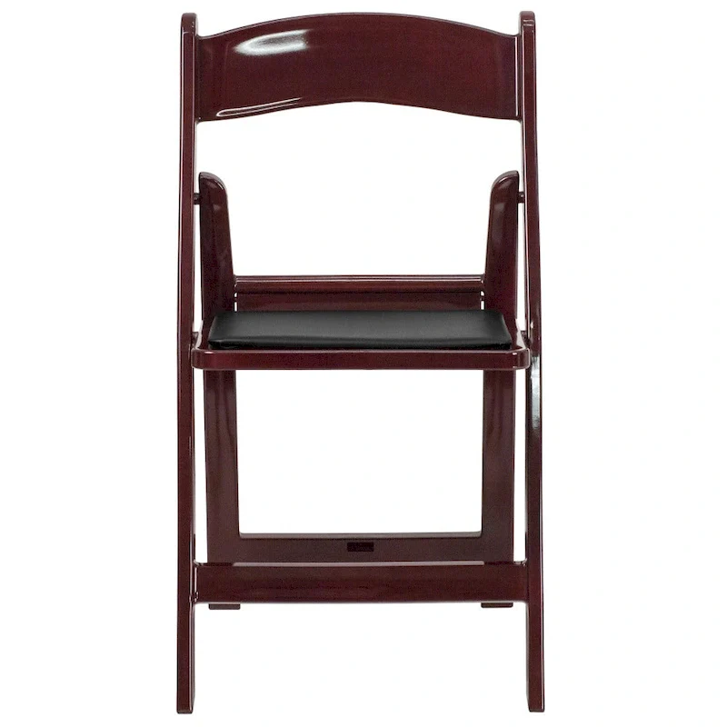 Lightweight Resin Folding Chairs with Vinyl Seats (Set of 4)