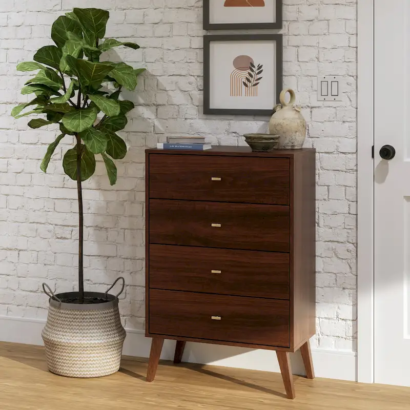 Prepac Milo Mid Century Modern 4-Drawer Chest