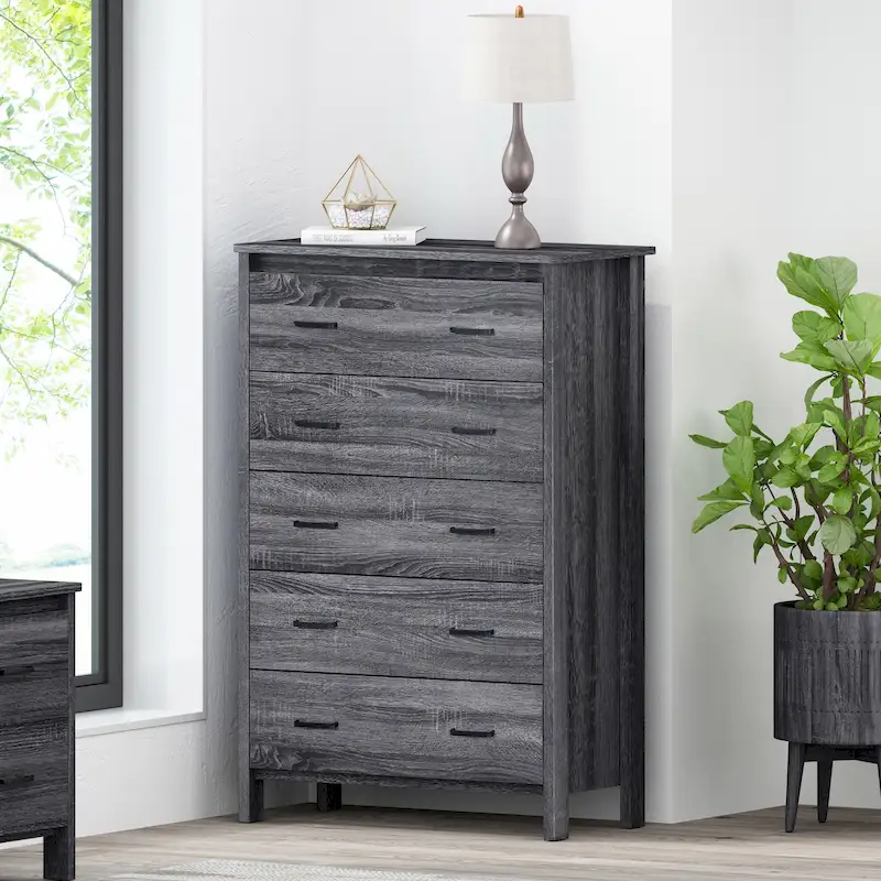 5-Drawer Chest | Wood-Look Finish | Sonoma Grey Oak / Walnut / Sonoma Oak / Medium Brown | Single