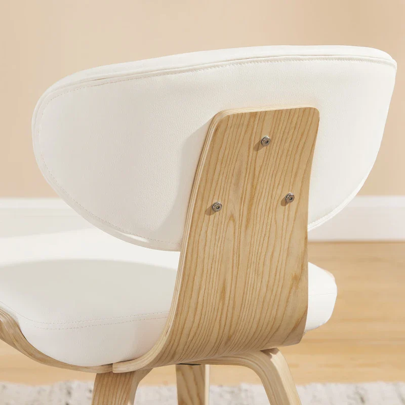 Art Leon Wood and PU Leather Dining Chair (Set of 2).