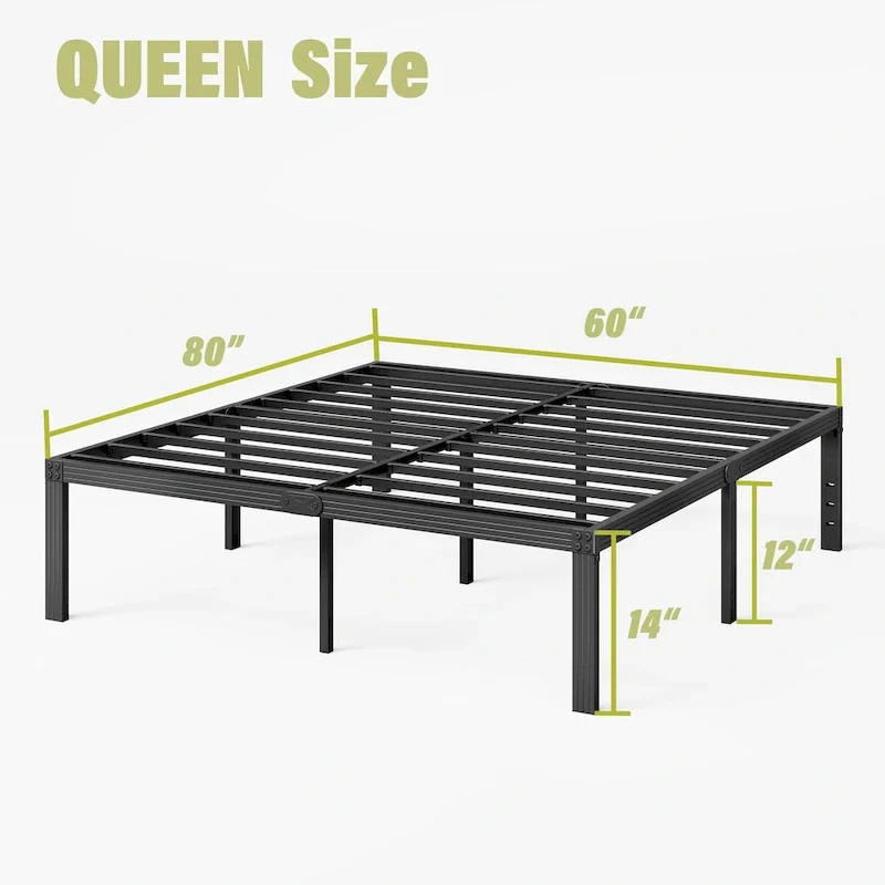 14 Inch Heavy Duty Bed Frame, No Box Spring Needed, Noise Free