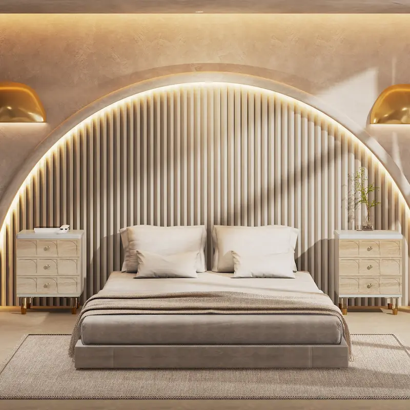 Nightstand Bedside Table with 3 Drawers