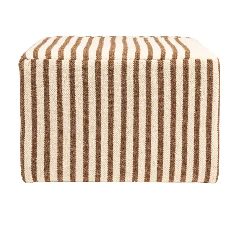 Wool Kilim Upholstered Coffee Table Ottoman