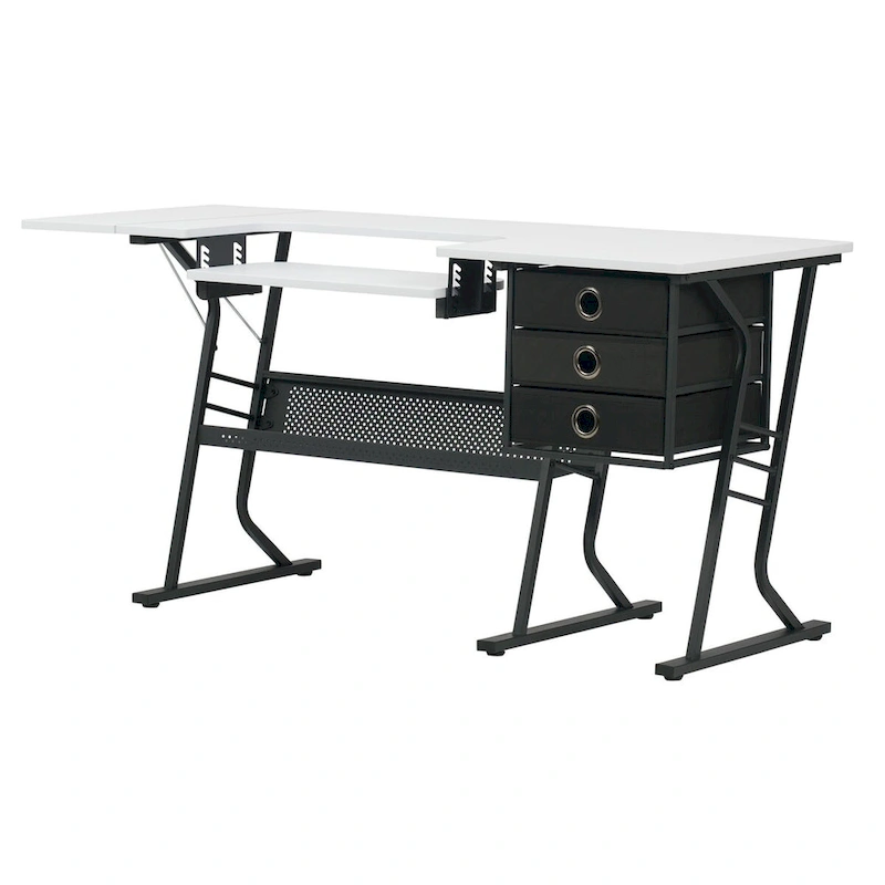 Studio Designs Eclipse Ultra Grey and White Wood Top Sewing Table