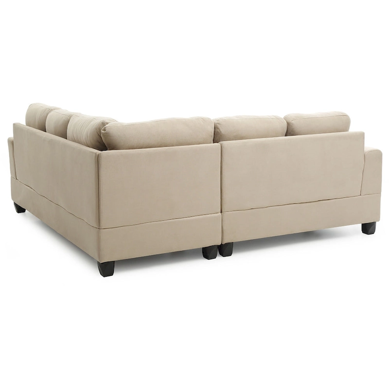 Tufted Microsuede L-Shape Sectional Sofa - 80