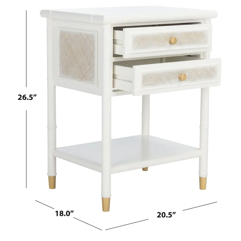 SAFAVIEH Dessa 2-Drawer 1-Shelf Accent Table. - 21 W x 18 D x 27 H - 21Wx18Dx27H